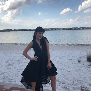 Black high/low formal/prom dress